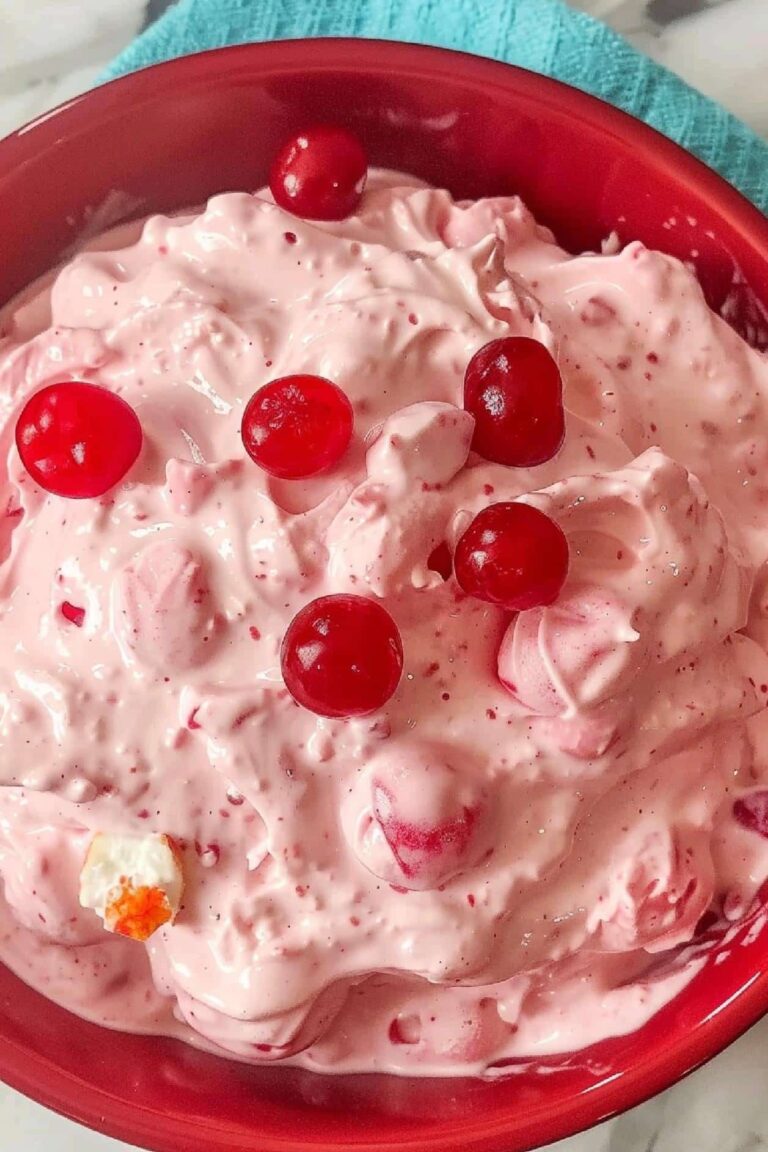 Pink Cherry Jell-O Fluff – Nine Recipes