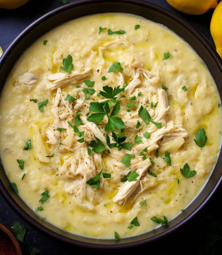 Slow Cooker Lemon Chicken & Rice Soup
