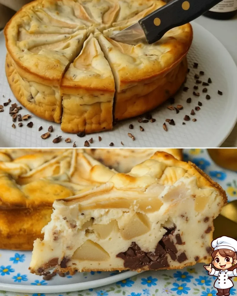 Dolce Soffice alla Ricotta con Pere e Cioccolato